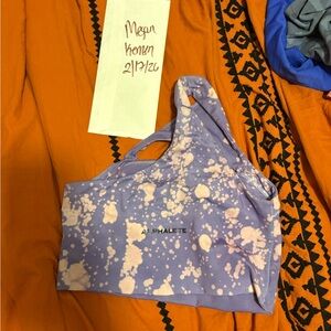 Alphalete Lavender and Peach One-Shoulder Sports Bra